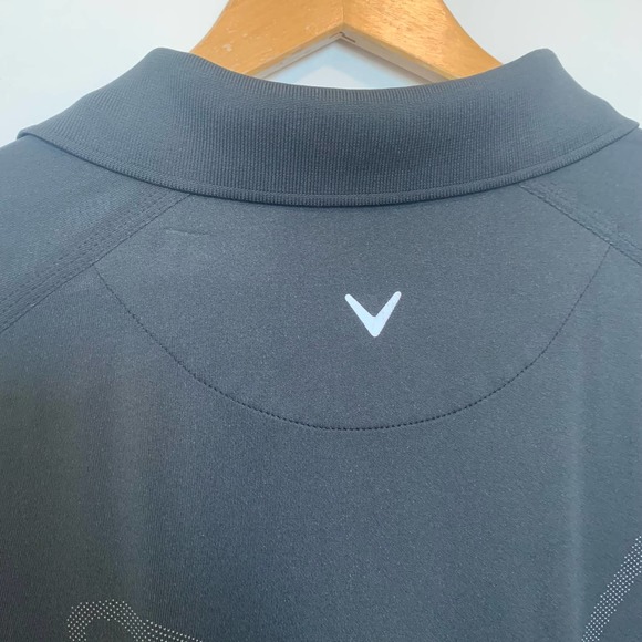 Callaway Mens Short Sleeve Golf Shirt Size Large Black Gray Printed Collared - Picture 9 of 15